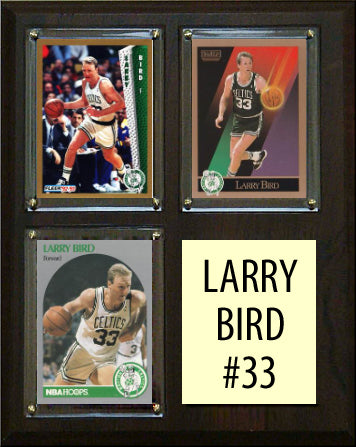 Larry Bird 33 3 Card Plaque Donruss Hoops Fleer Topps 2023 2024 Boston Celtics