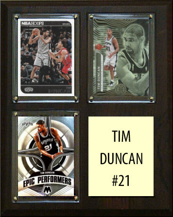 TIm Duncan 3 Card Plaque Donruss Hoops Fleer Topps 2023 2024 San Antonio Spurs