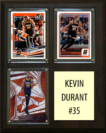 Kevin Durant 3 Card Plaque Donruss Hoops Fleer Topps 2023 2024 Phoenix Suns