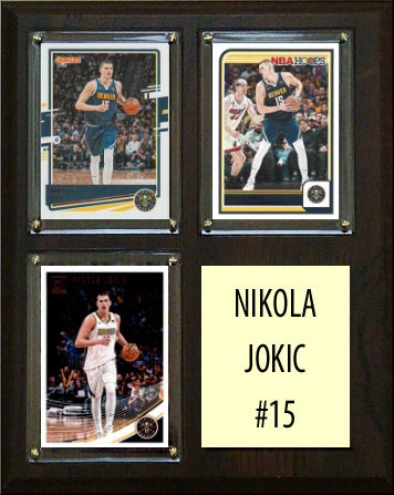 Nikola Jokic 3 Card Plaque Donruss Hoops Fleer Topps 2023 2024 Denver Nuggets