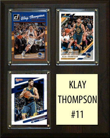 Klay Thompson 3 Card Plaque Donruss Hoops Fleer Topps 2023 2024 Golden State Warriorss