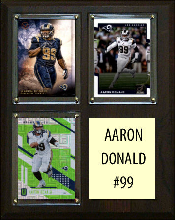 Aaron  Donald 3 Card Plaque Donruss Fleer Topps 2023 2024 LA Rams