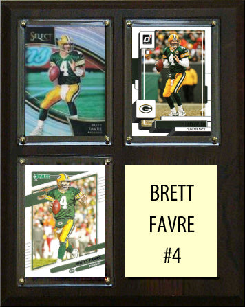 Brett Favre 3 Card Plaque Donruss Fleer Topps 2023 2024 Green Bay Packers