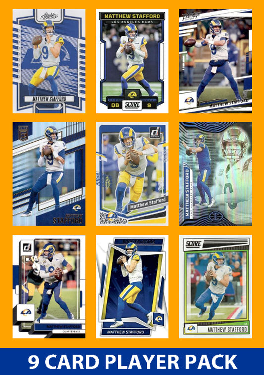 Matthew Stafford 9 Card Player Pack 2023 Donruss Panini Score LA Rams