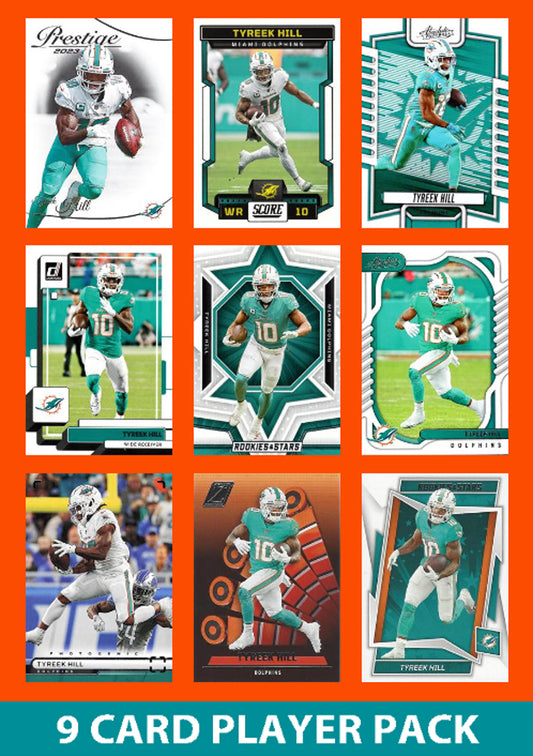 Tyreek Hill 9 Card Player Pack 2023 Donruss Panini Score Miami Dolphins