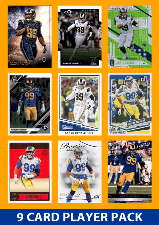 Aaron Donald 9 Card Player Pack 2023 Donruss Panini Score LA Rams