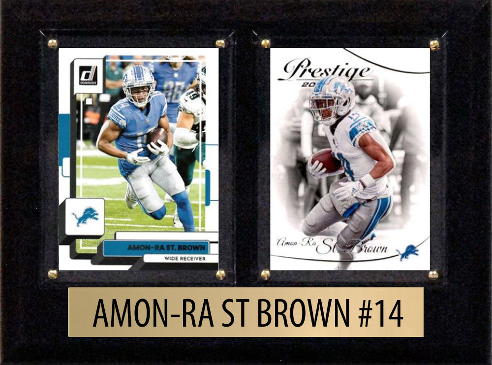 Amon-Ra St Brown 2024 2023 Donruss Score Panini Card Plaque 6x8 Detroit Lions