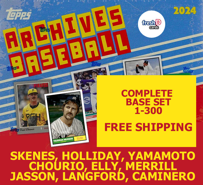 2024 Topps Archives Complete Set 300 Cards 1970 1961 1994 Skenes Holliday Judge Soto