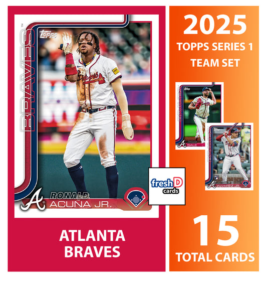 2025 Topps Series 1 Baseball Team Set 15 Cards Atlanta Braves Ronald Acuna Jr Olson