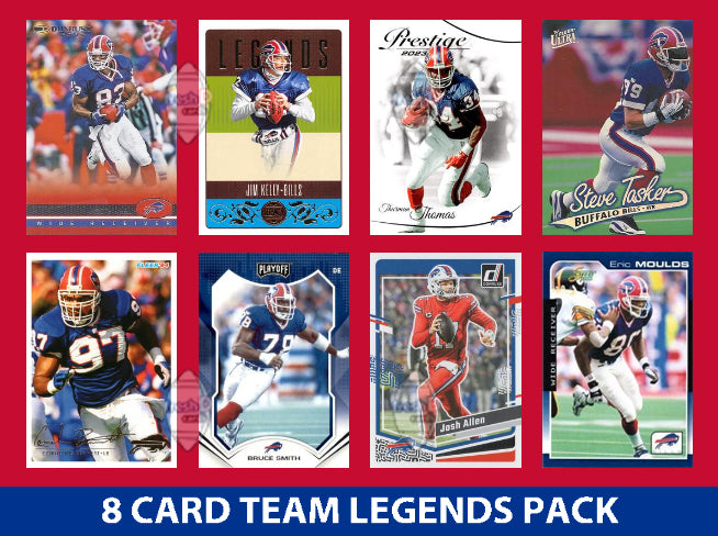 Buffalo Bills 8 Card Legends Pack Donruss Topps Panini Jim Kelly Josh Allen Reed