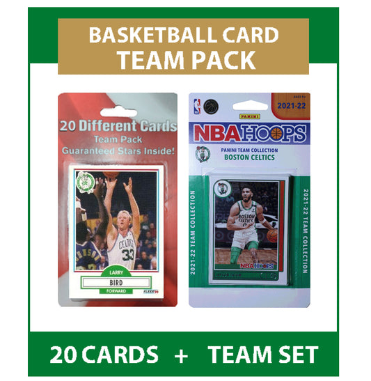 Boston Celtics 20 Cards Larry Bird + 2021-22 HOOPS Team Set Jayson Tatum