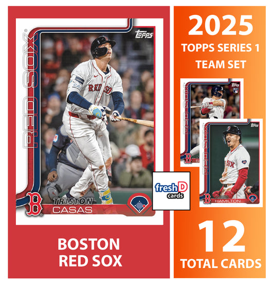 2025 Topps Series 1 Baseball Team Set 12 Cards Boston Red Sox Triston Casas