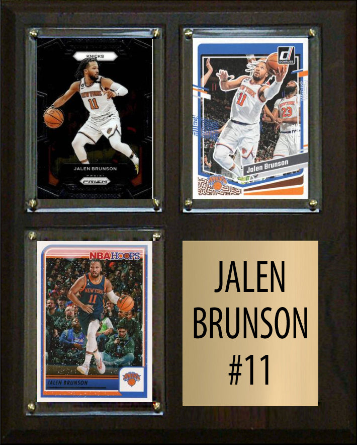 JAlen Brunson 3 Card Plaque Donruss Hoops Fleer Topps 2023 2024 New York Knicks