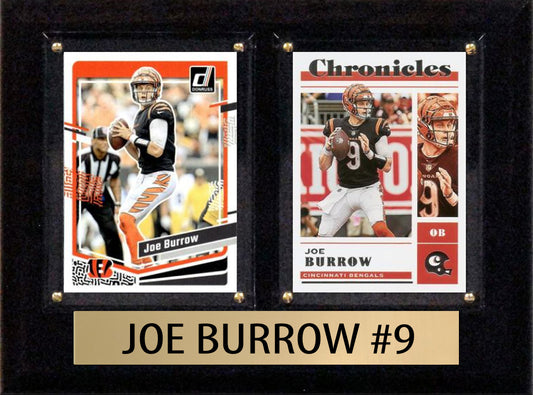 Joe Burrow #9 2024 2023 Donruss Score Panini Card Plaque 6x8 Cincinnati Bengals