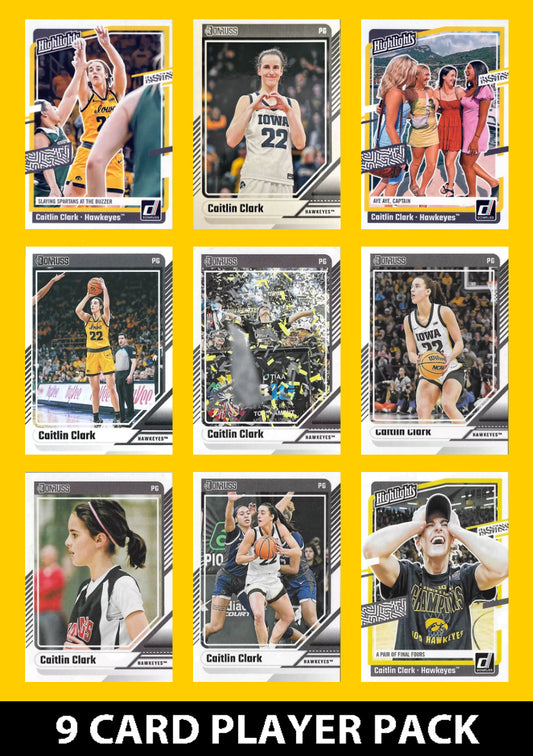 Caitlin Clark 9 Card Player Pack 2024 Panini Collection Iowa Hawkeyes Highlights