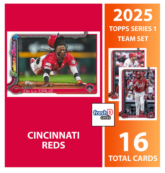 2025 Topps Series 1 Baseball Team Set 16 Cards Cincinnati Reds Elly De La Cruz