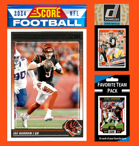 2024 SCORE NFL Cincinnati Bengals Team Set Gift Pack + 2023 Donruss + 20 Card Pack Joe Burrow Ochocinco