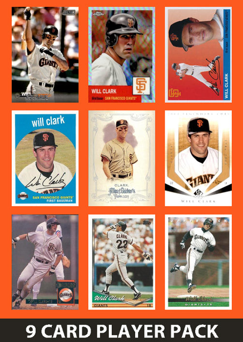 Will Clark San Francisco Giants 9 Card Legend Pack Topps Bowman 2023 2024 1990s