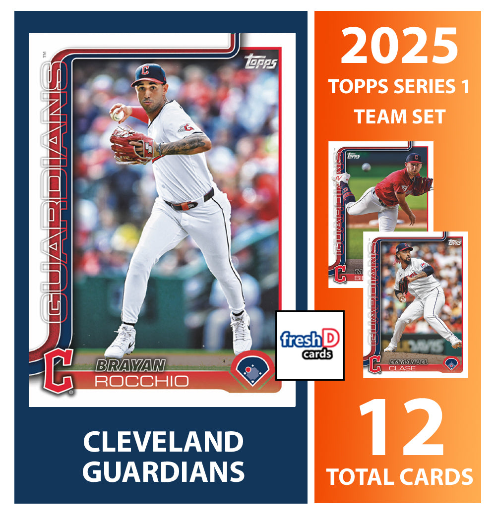 2025 Topps Series 1 Baseball Team Set 12 Cards Cleveland Guardians Jose Ramirez Noel RC