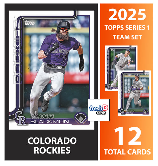 2025 Topps Series 1 Baseball Team Set 12 Cards Colorado Rockies Charlie Blackmon