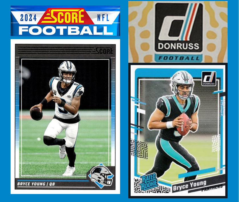 2024 SCORE NFL Carolina Panthers Team Set Jonathan Brooks RC 2023 Donruss Bryce Young RC