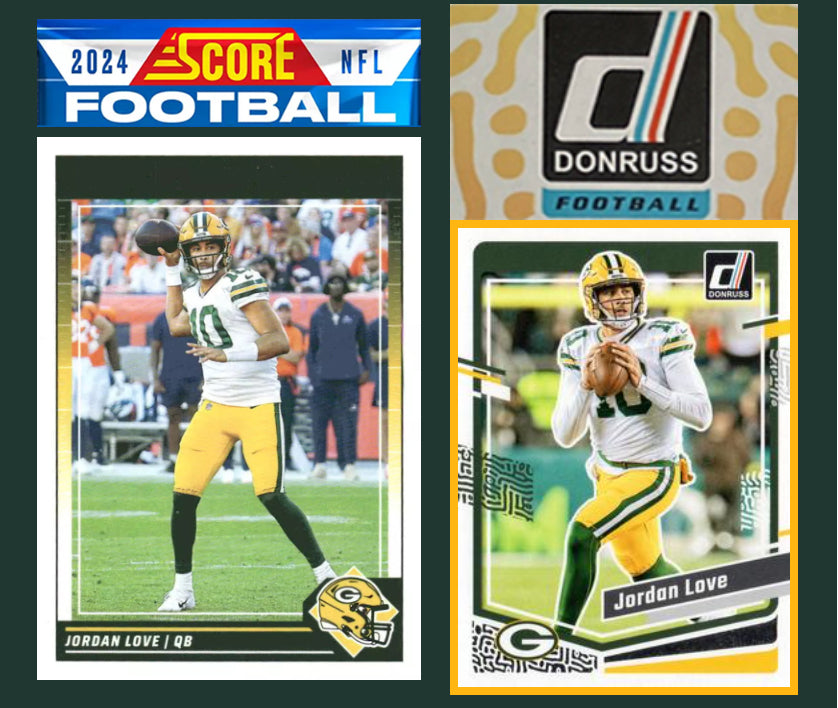 2024 SCORE NFL Green Bay Packers Team Set Jordan Love + 2023 Donruss