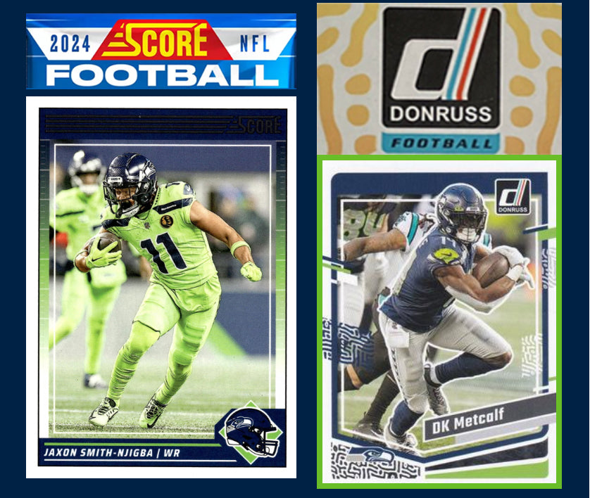 2024 SCORE NFL Seattle Seahawks Team Set DK Metcalf  Jaxon Smith Njigba + 2023 Donruss