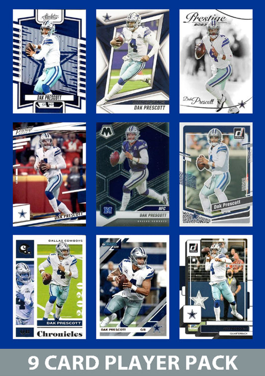 Dak Prescott 9 Card Player Pack 2023 Donruss Panini Score Dallas Cowboys