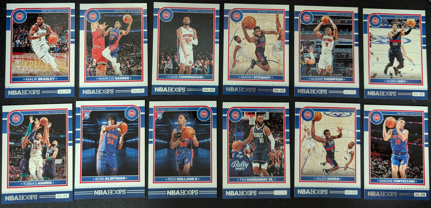 2024-25 NBA Hoops Factory Sealed NBA Team Set Detroit Pistons Ron Holland II