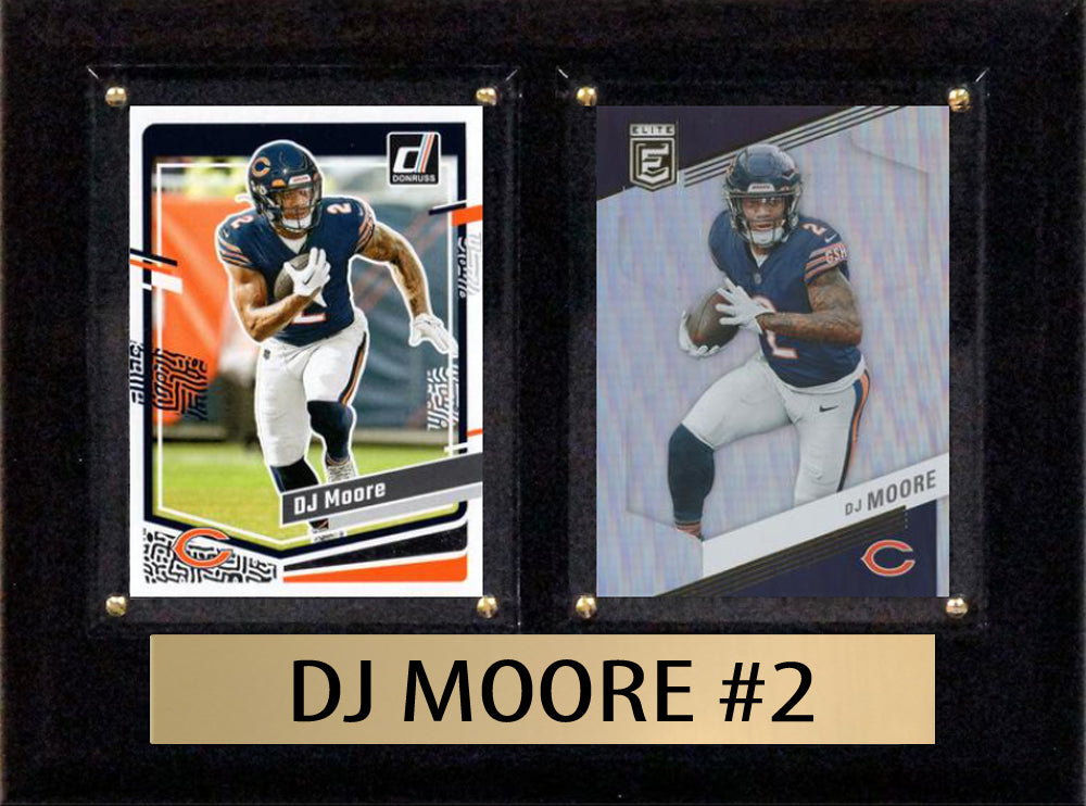 DJ Moore Score Donruss 2022 2021  2 Card 6" x 8" Plaque Chicago Bears