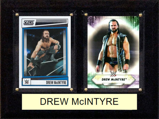 WWE Drew McIntyre Panini Topps 2 Card Plaque 6x8