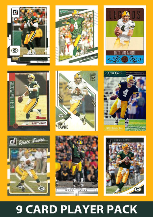 Brett Favre 9 Card Legend Pack Donruss Topps Panini Score Green Bay Packers