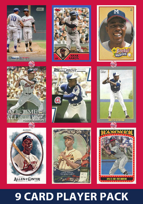 Hank Aaron Atlanta Braves 9 Card Legend Pack Topps Bowman