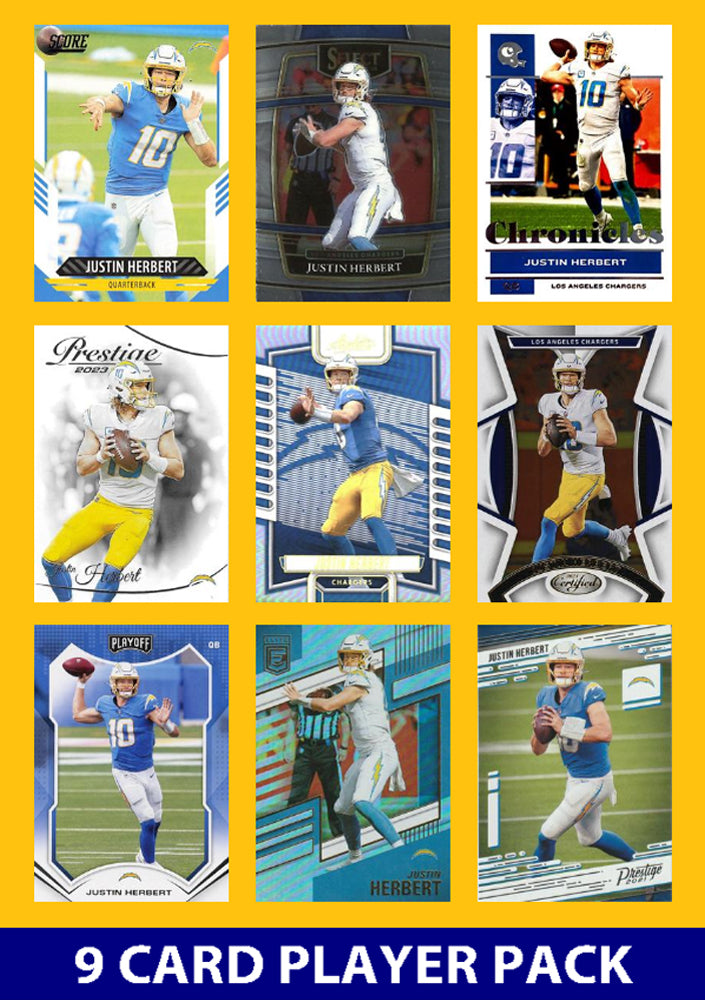 Justin Herbert 9 Card Player Pack 2023 Donruss Panini Score LA Chargers