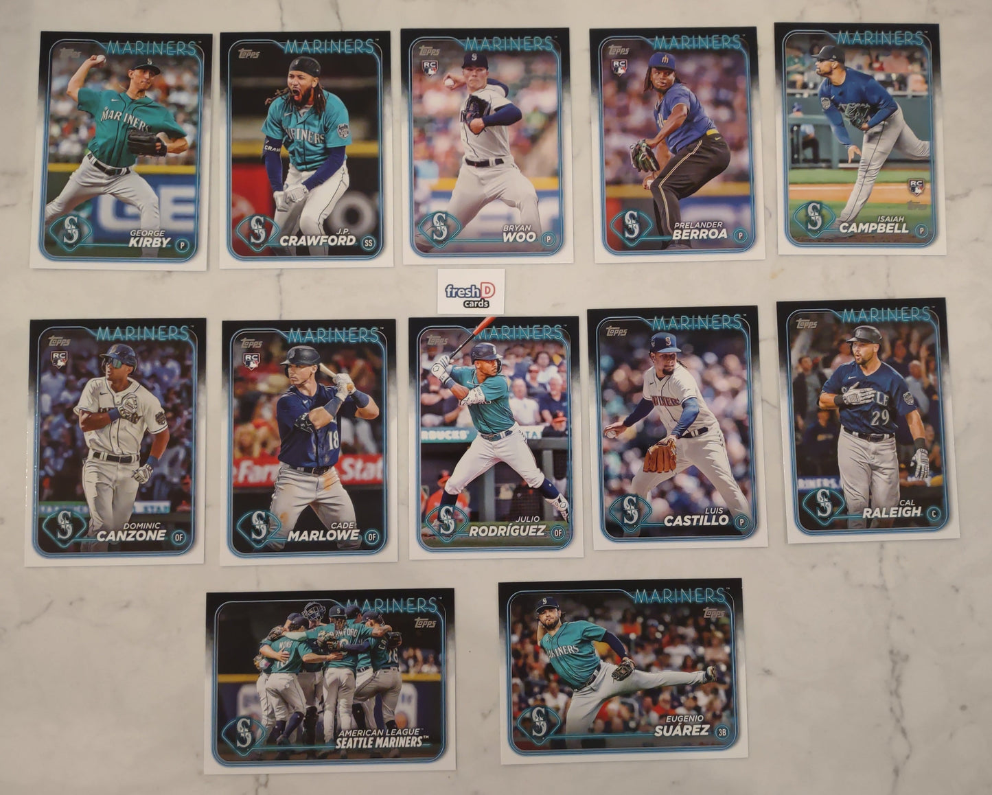 2024 Topps Series 1 Seattle Mariners Team Set In Hand Julio Rodríguez