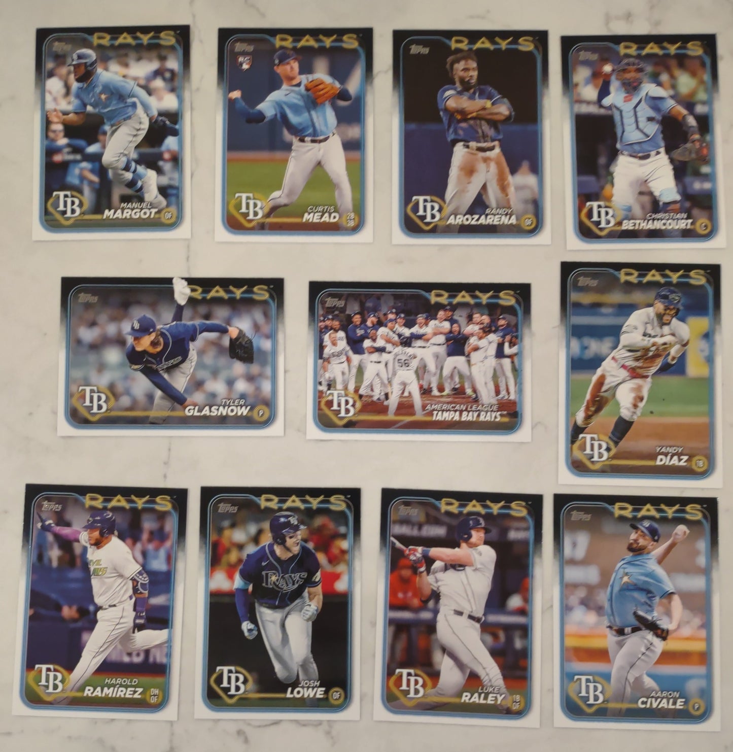 2024 Topps Series 1 Team Set Tampa Bay Rays Curtis Mead RC