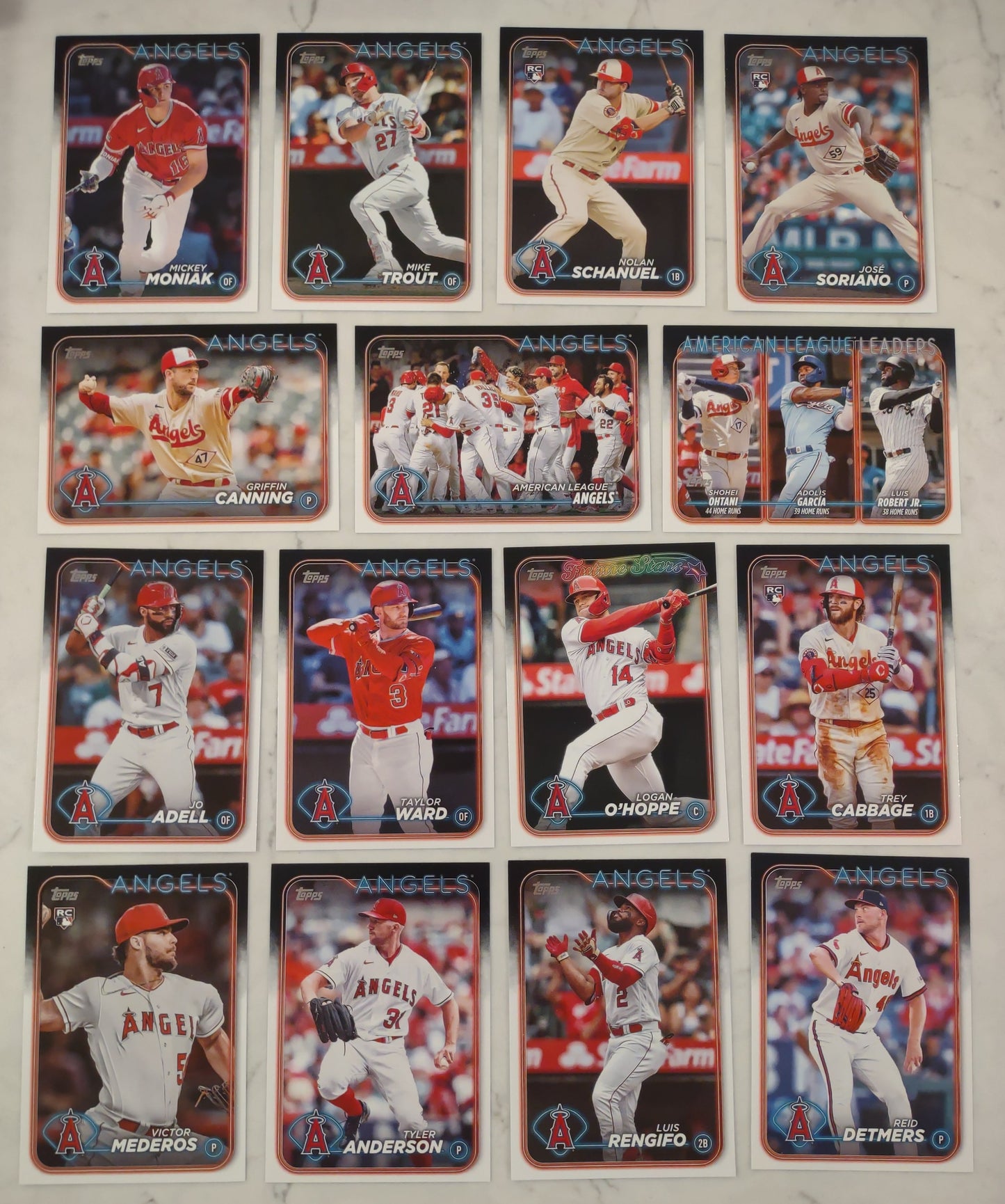 2024 Topps Series 1 Team Set Angels Mike Trout Schanuel RC Ohtani LL