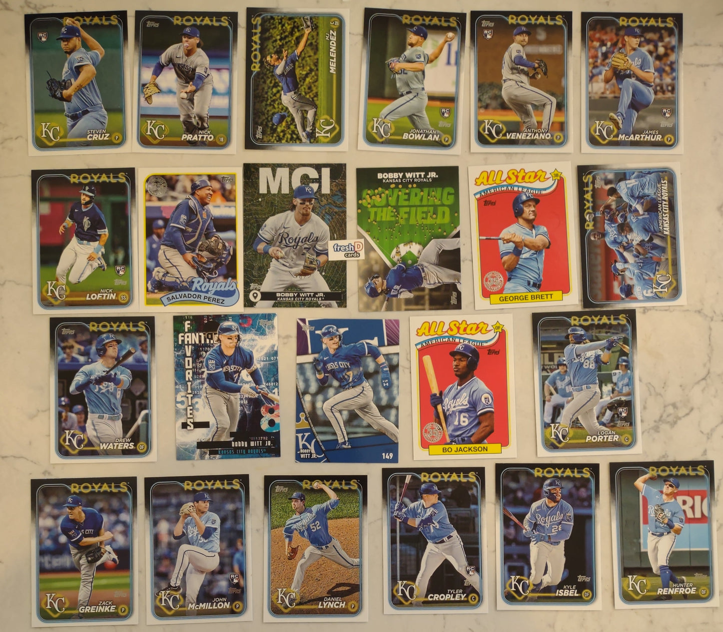 2024 Topps Series 2 Master Team Set Kansas City Royals Bobby Witt Jr George Brett