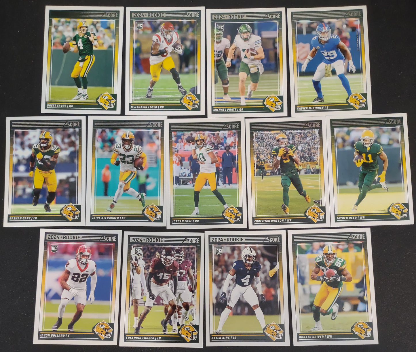 2024 SCORE NFL Green Bay Packers Team Set Jordan Love  + 20 Card Pack Brett Favre