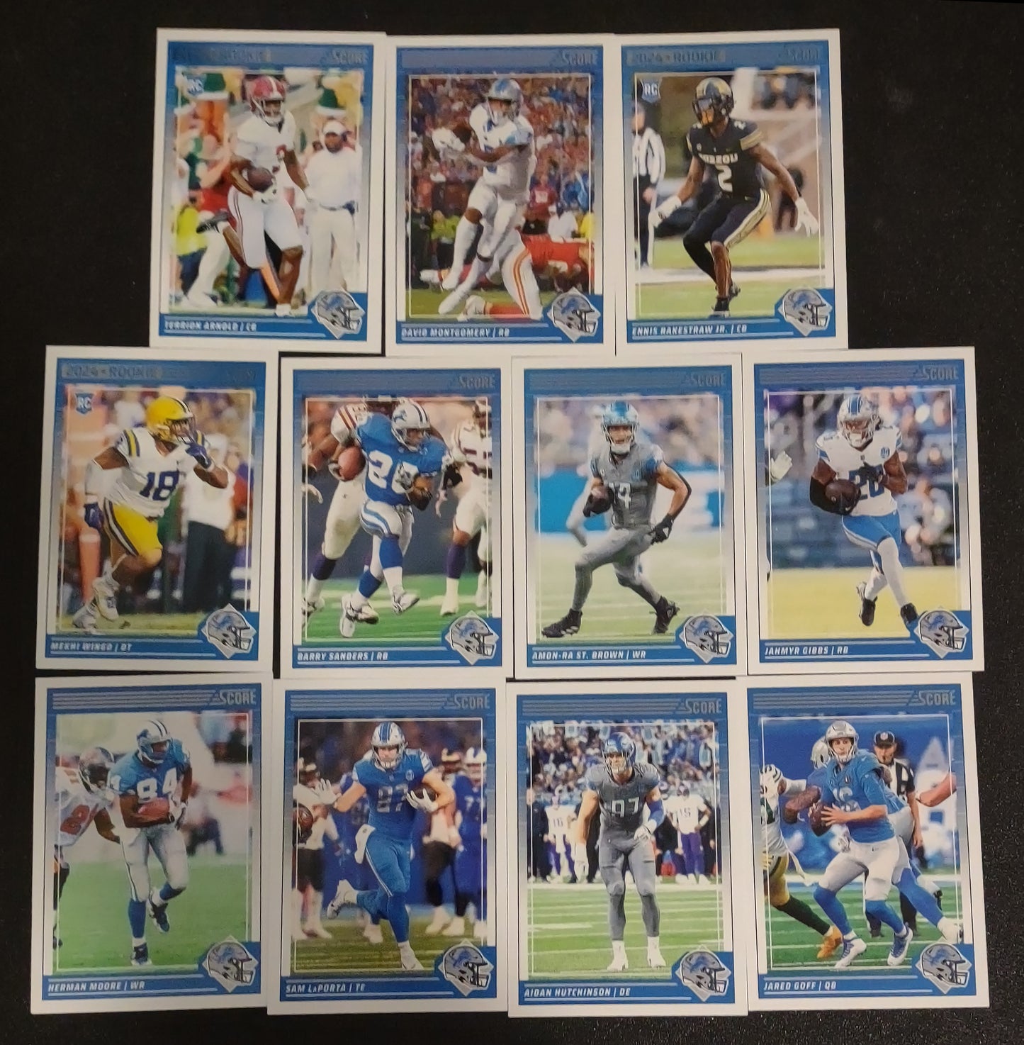 2024 SCORE NFL Detroit Lions Team Set Jahmyr Gibbs Amon Ra Barry Sanders