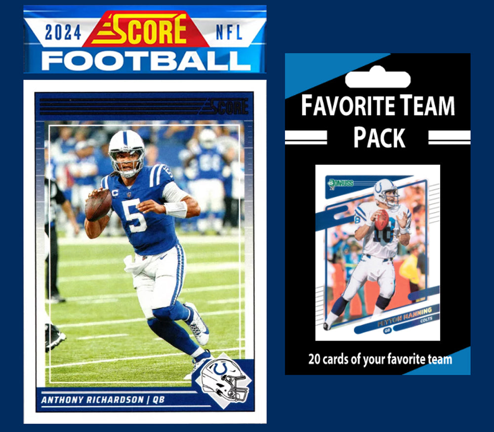 2024 SCORE NFL Indianapolis Colts Team Set Anthony Richardson  + 20 Card Pack  Peyton Manning