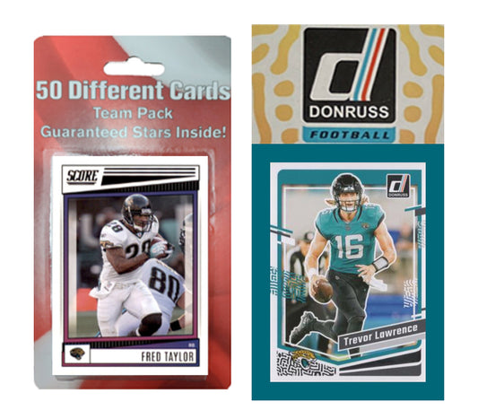 Jacksonville Jaguars Team Pack 50 Cards + 2023 Donruss Team Set Trevor Lawrence