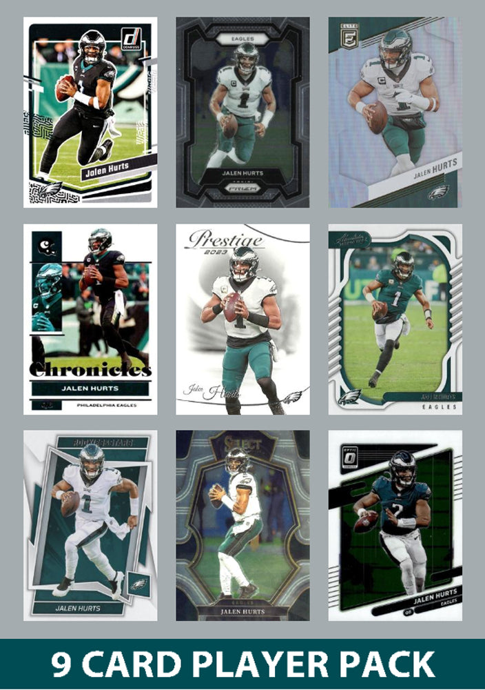 Jalen Hurts 9 Card Player Pack 2023 2024 Donruss Panini Score Philadelphia Eagles