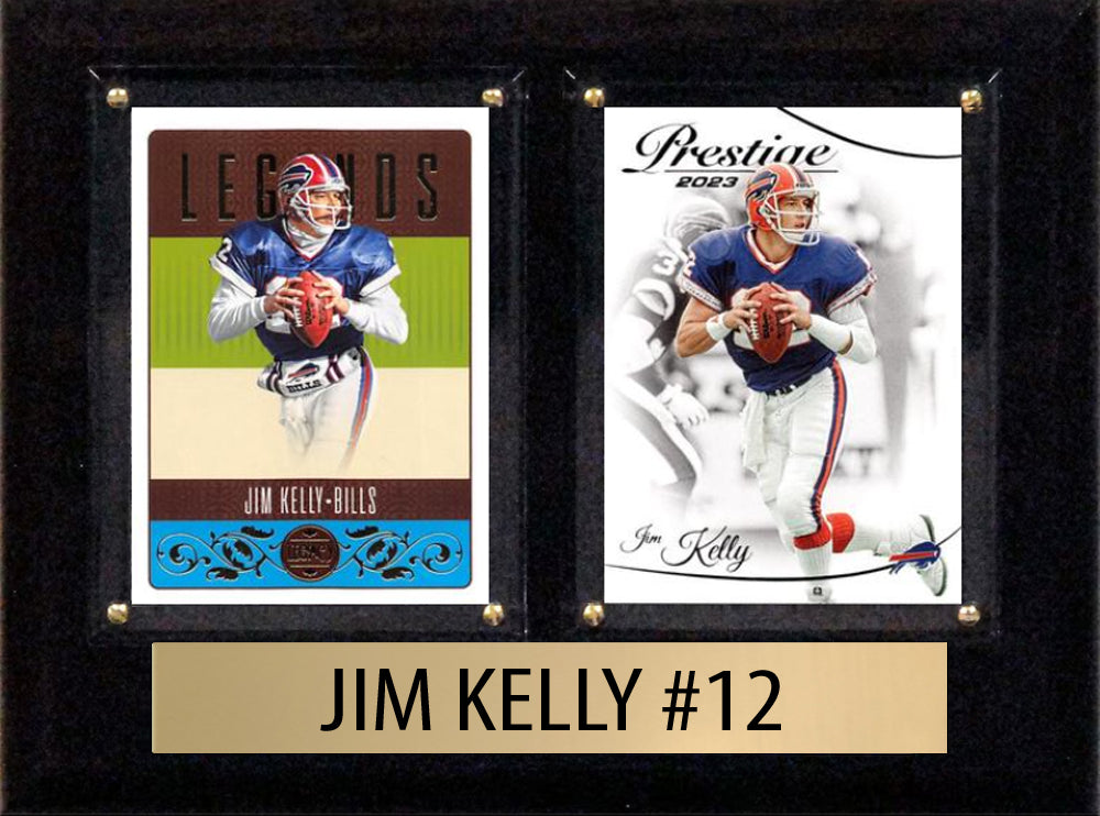 Jim Kelly Score Donruss 2023 2024  2 Card 6" x 8" Plaque Buffalo Bills