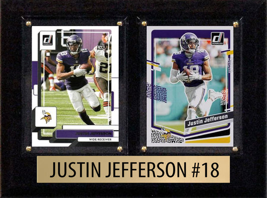 Justin Jefferson 2024 2023 Donruss Score Panini Card Plaque 6x8 Minnesota Vikings