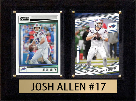 Josh Allen Score Donruss 2023 2024  2 Card 6" x 8" Plaque Buffalo Bills