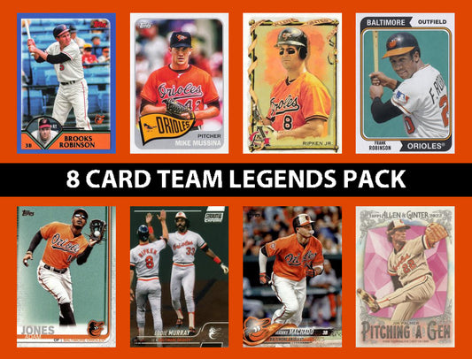 Baltimore Orioles 8 Card Team Legends Pack 2023 Topps Bowman Cal Ripken Palmer