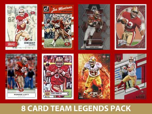 San Francisco 49ers 8 Card Legends Pack Donruss Topps Panini Rice Montana