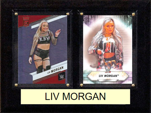 WWE Liv Morgan Panini Topps 2 Card Plaque 6x8