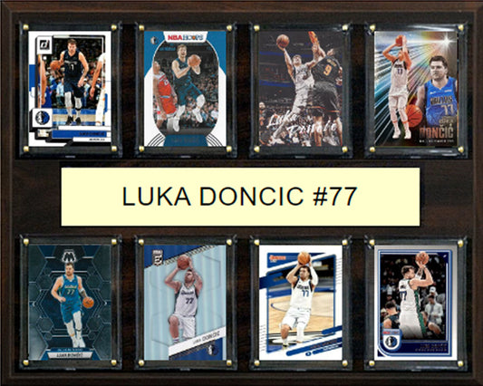 Luka Doncic #77 Plaque 8 Cards Hoops Prizm Donruss 2023 2024 2022 Dallas Mavericks